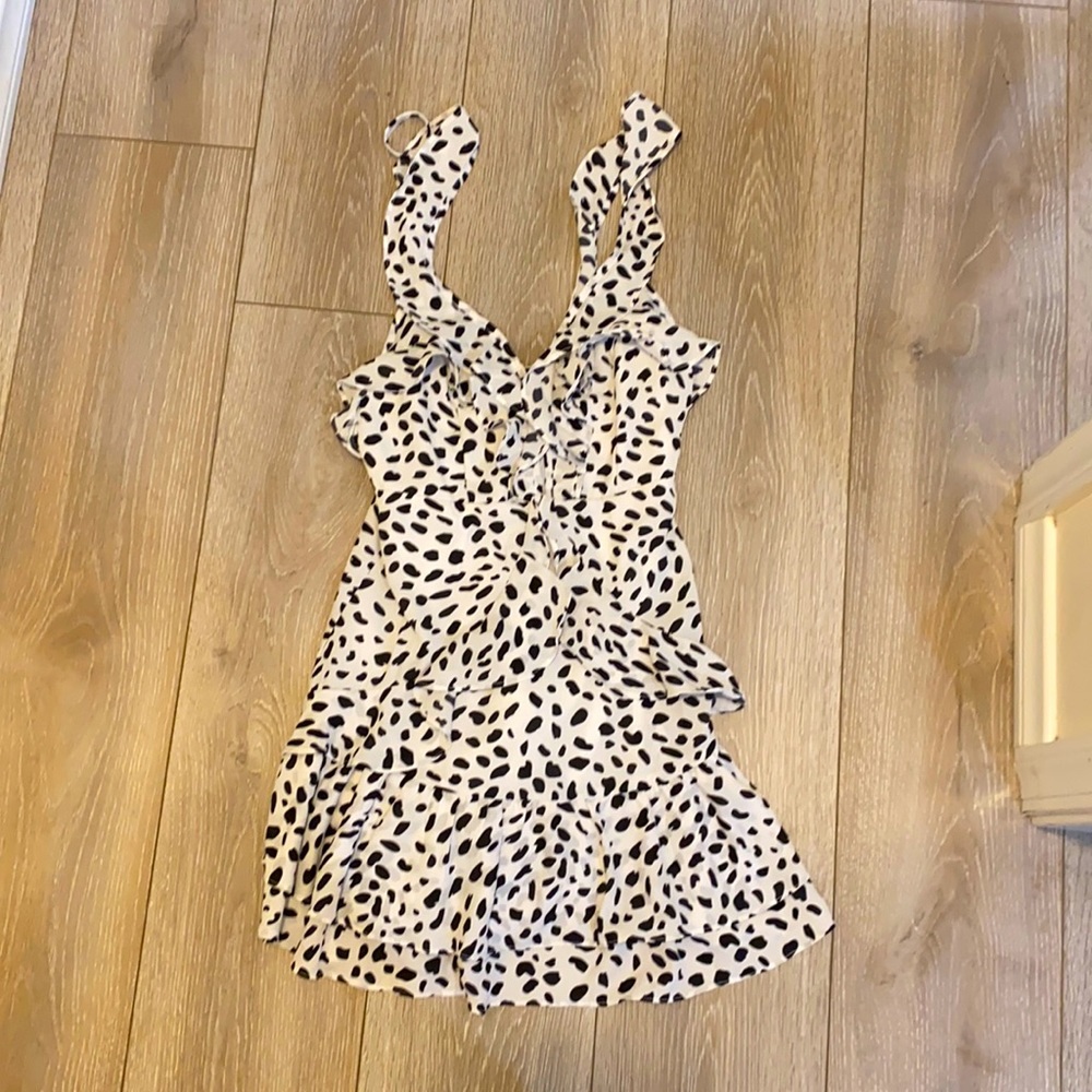 Forever 21 Black and White Spotted Mini Dress